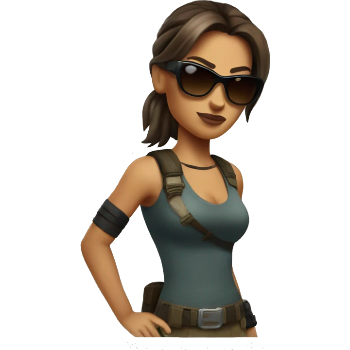 Lara Croft with Sunglasses emoji