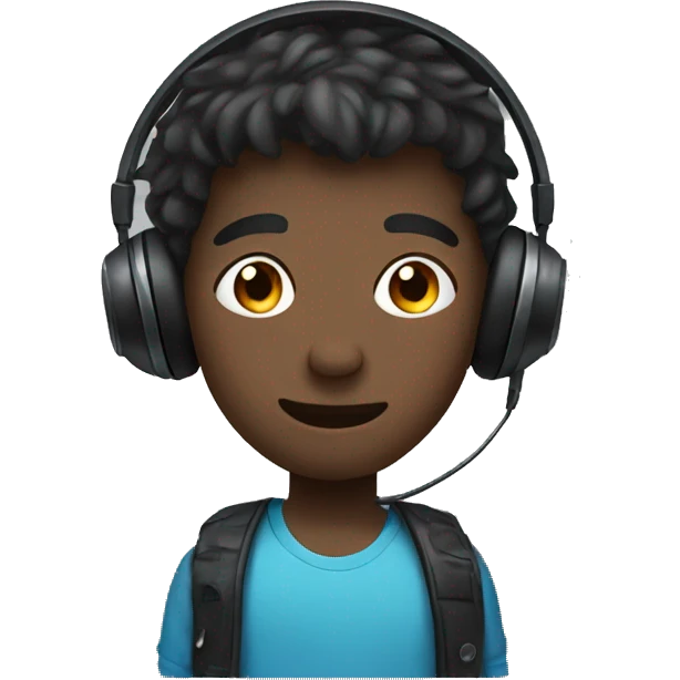 Boy with gaming headphones  emoji