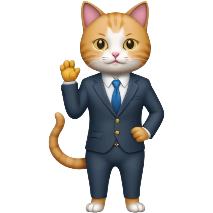 Cat with dress like businessman emoji