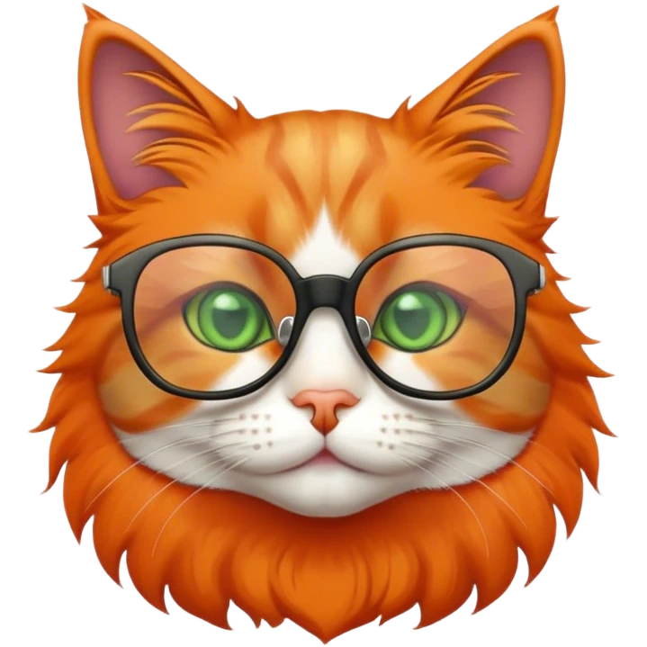 Cat wearing glasses emoji