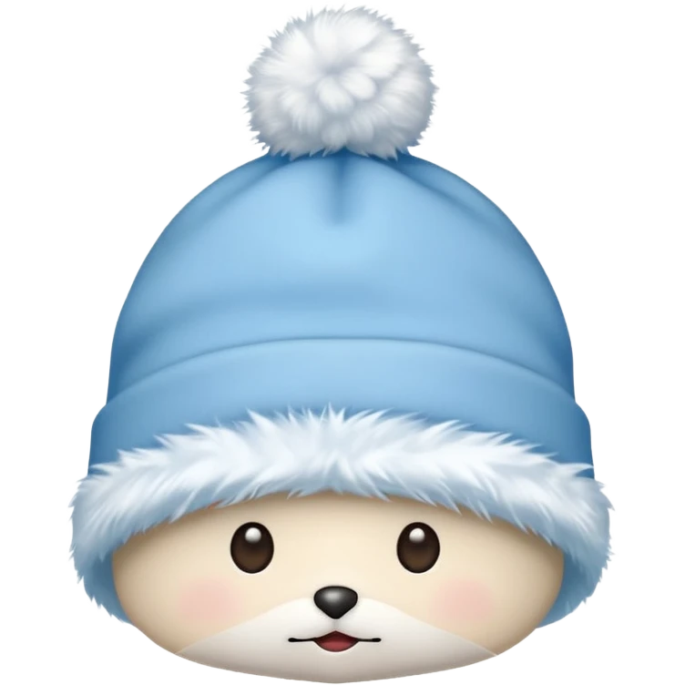 light blue Christmas hat emoji