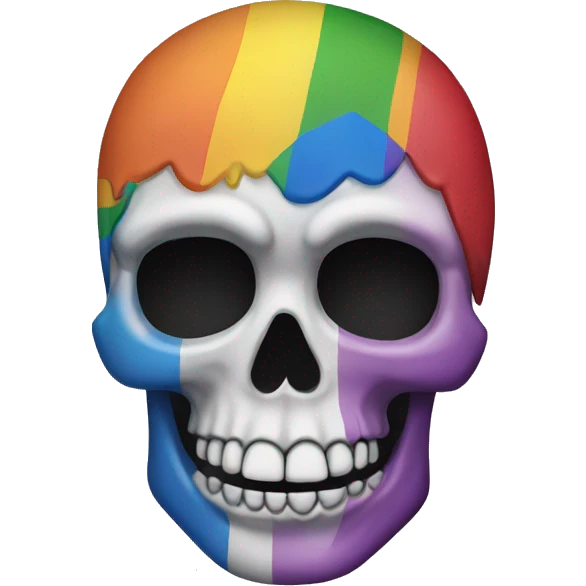 A mixture between the skull emoji and the gay pride emoji emoji