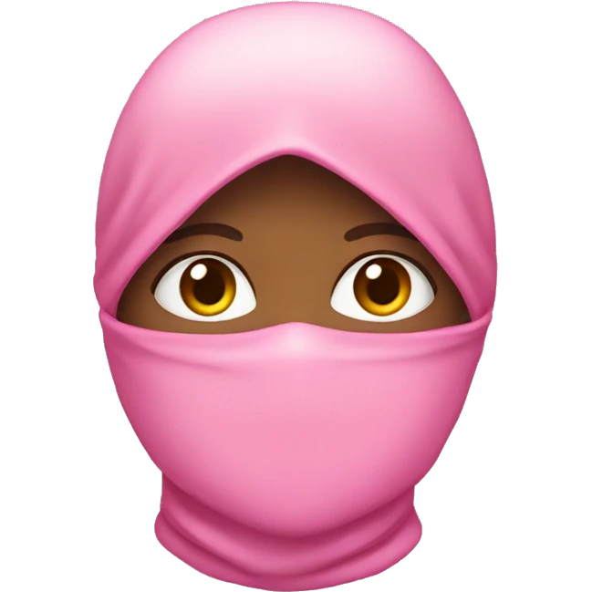  girl wearing pink heart baclava over face  emoji