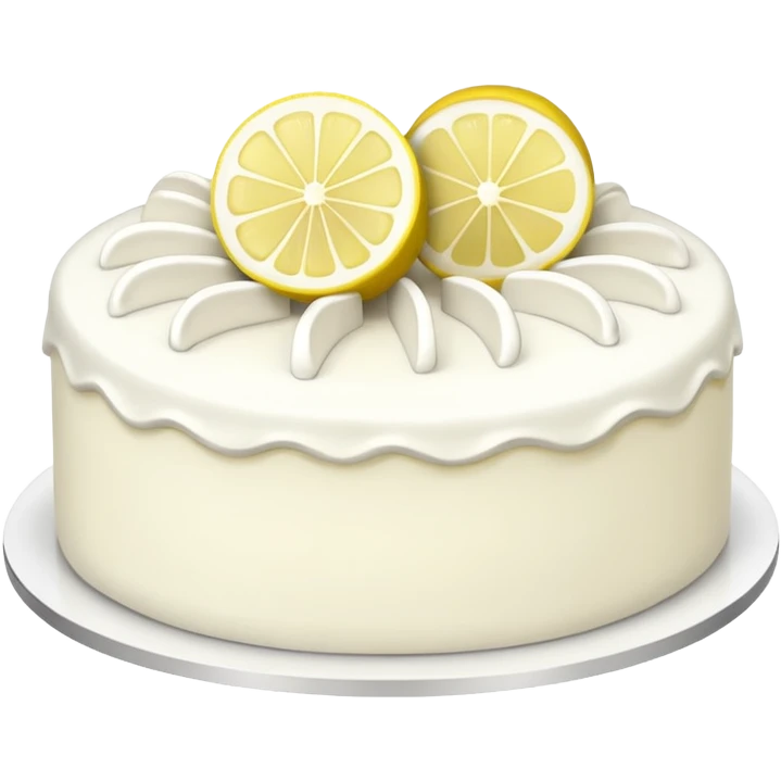 white cake with lemon slices emoji