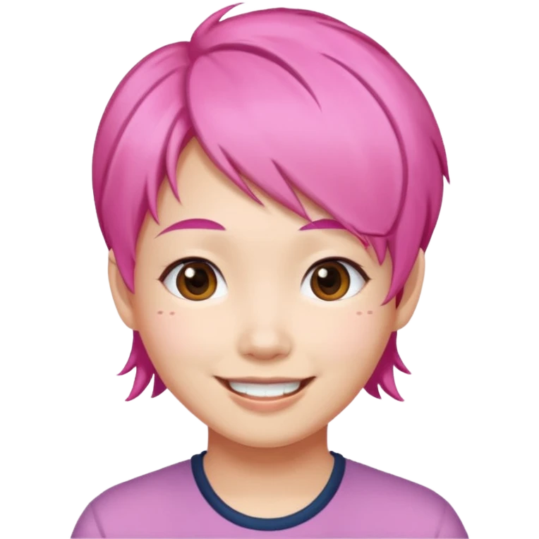asian emoji face withpink hair  emoji