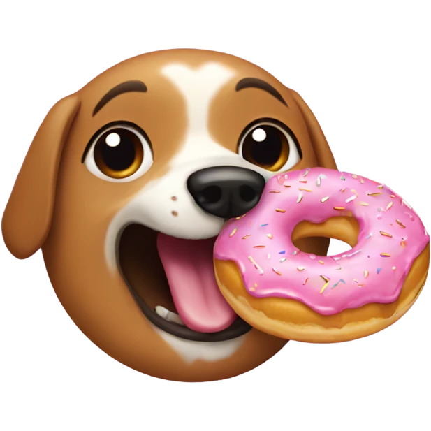 Dog eat a donut emoji