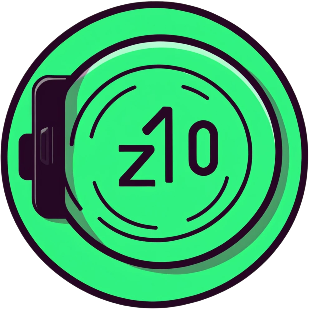 Circular music badge with "2010" text prominently displayed and smartphone emoji