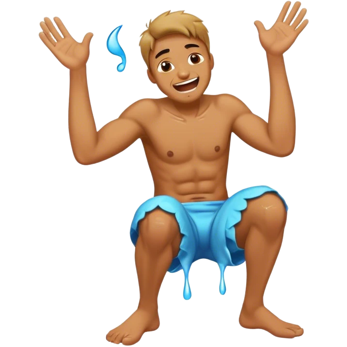 man slapping his knee while tears of laughter pour down with clothes emoji