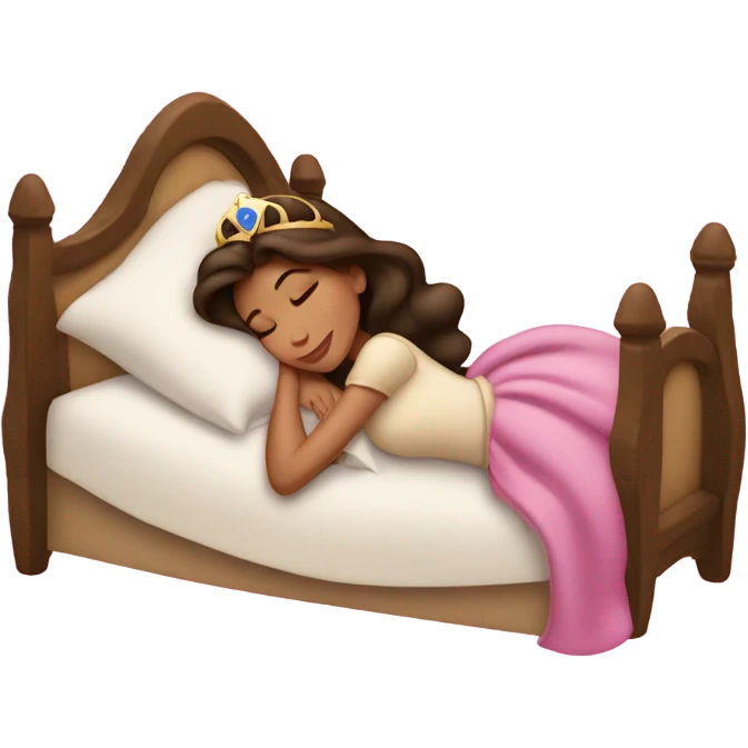 Sleeping brunette beauty princess Disney emoji