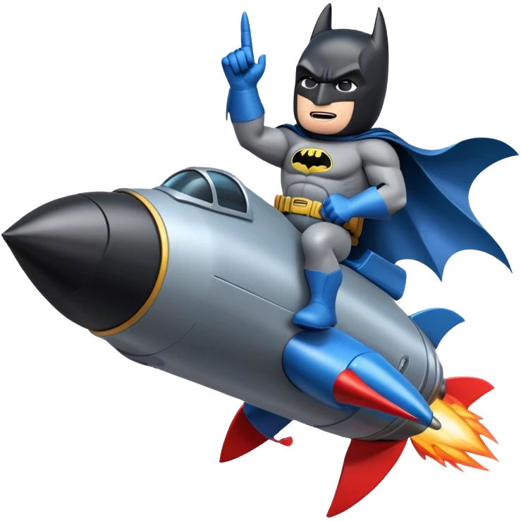 batman riding a rocket ship boom! emoji