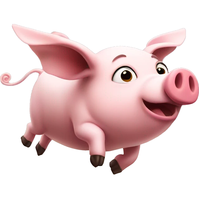 Pig flying in the sky emoji