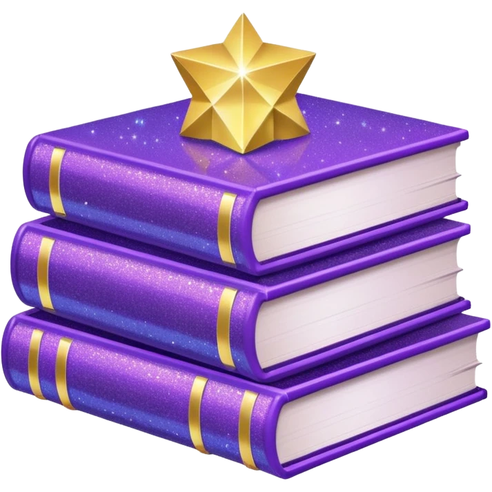 glitter purple books emoji