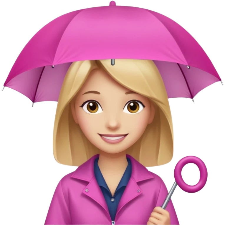 Girl with pink umbrella emoji