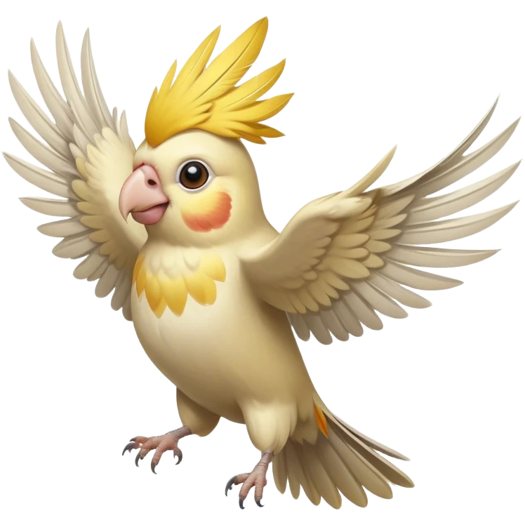 cockatiel flying happy emoji