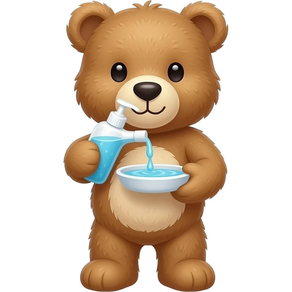 teddy bear drinking dish soap emoji