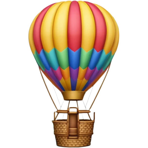 Hot air balloon above scenic water views emoji