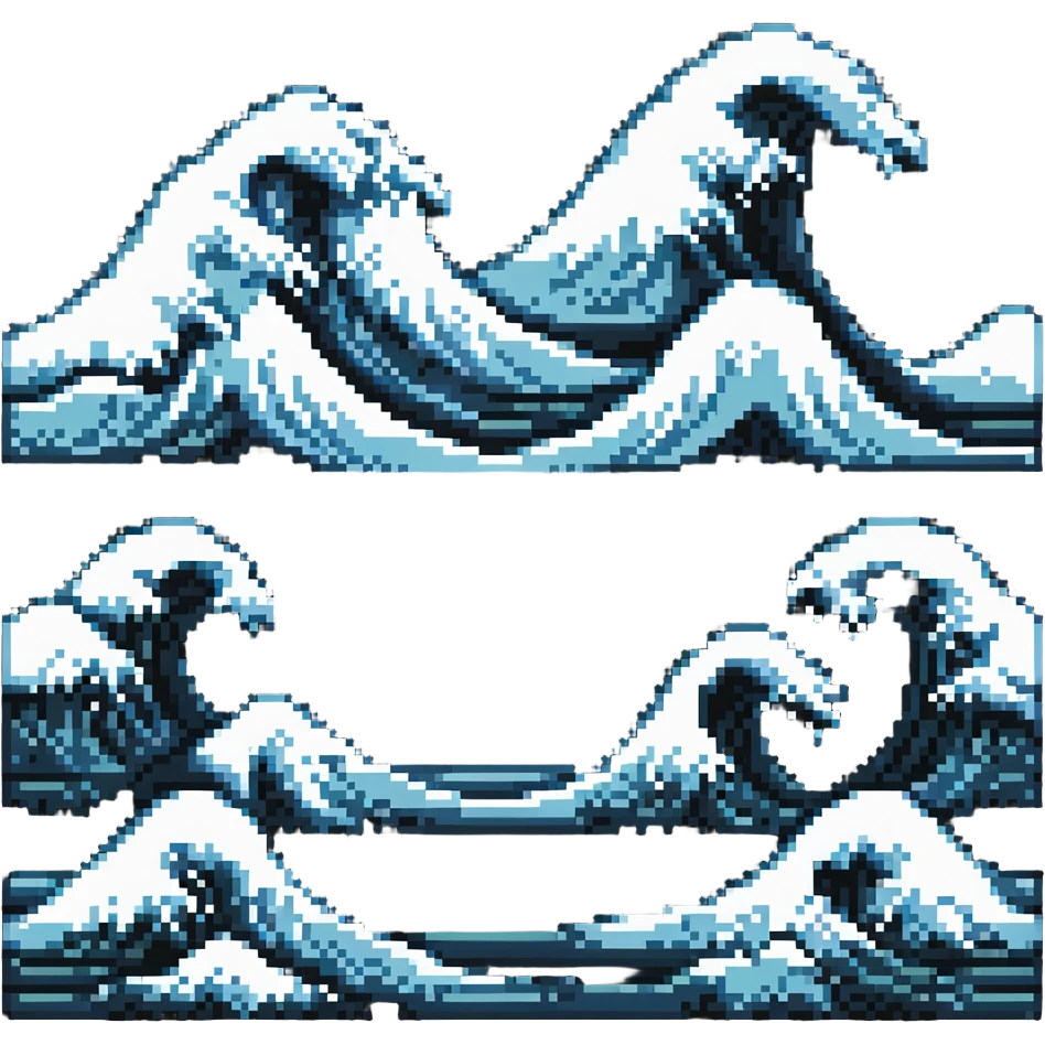 ocean wave pixel art emoji