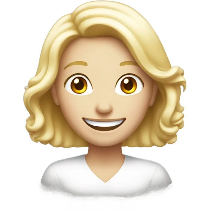 White female large smile shining with beauty  emoji