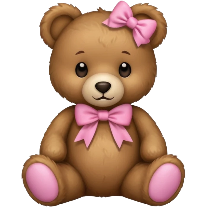 teddy bear with pink bow emoji