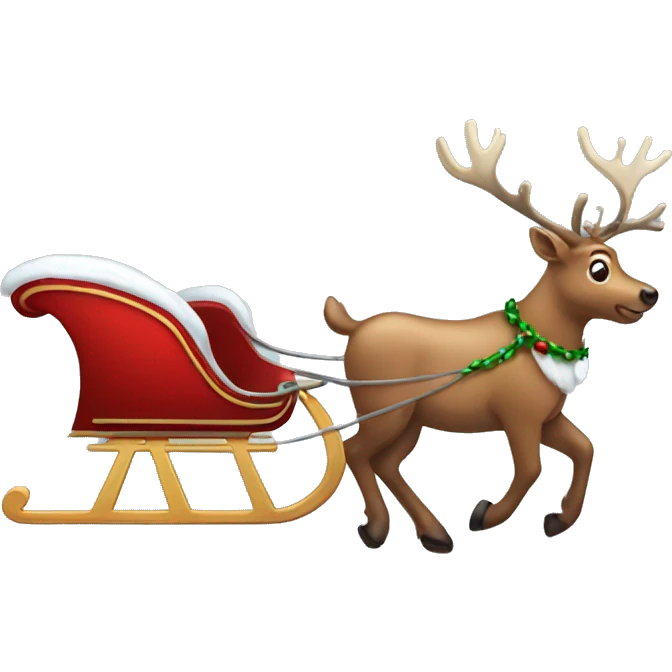 Reindeer pulling a sleigh emoji