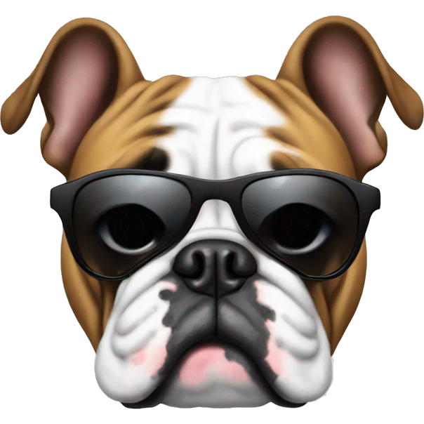 Bulldog with sunglasses emoji