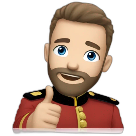 Smiling military man in uniform. emoji