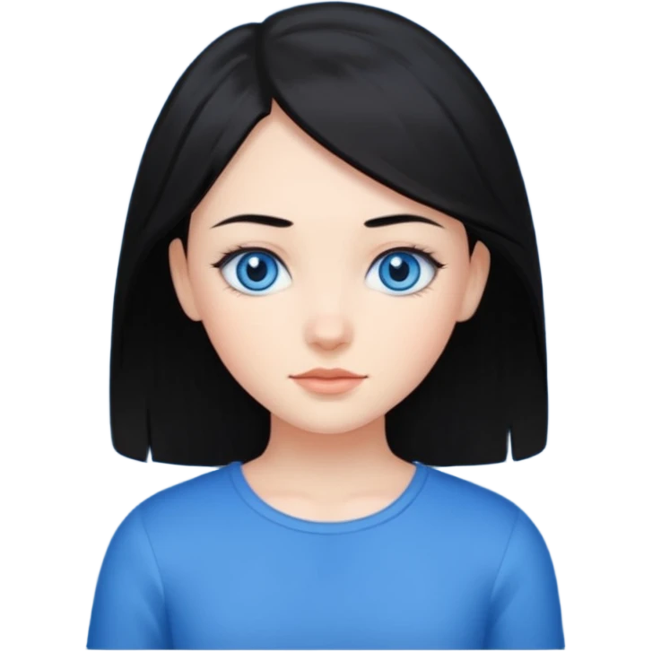 Girl with black hair and blue eyes  emoji