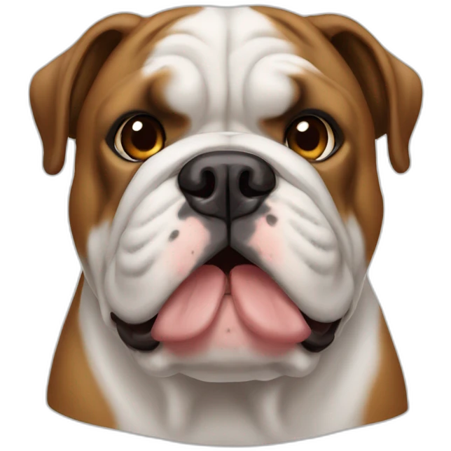 english bulldog brown and white emoji
