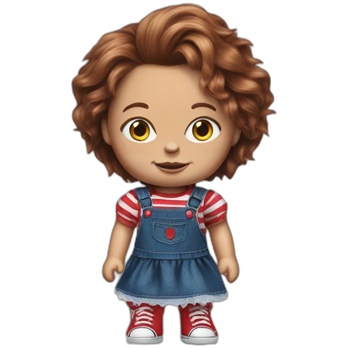 chucky doll wearing a dress emoji