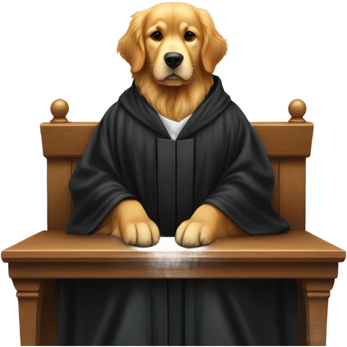 Golden retriever as Judge emoji