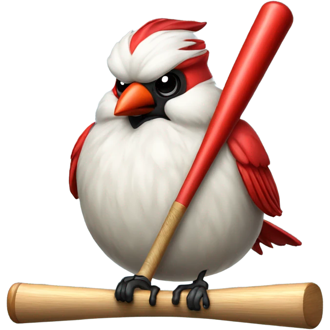 Cardinal on a baseball bat emoji