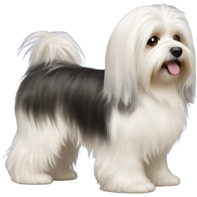 Side view of Havanese with long hair down to the floor emoji