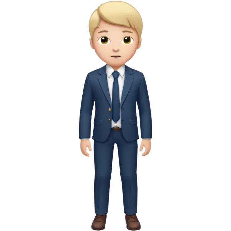 Young man, tailored trousers, a crisp button-down shirt, a blazer, and tie

 emoji