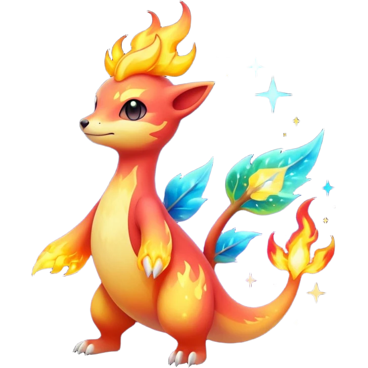 Elemental Forty Fiery Sparky Fierce Colorful Gradient Sparkly Nebular Starry Flaming Viney Vinal Dusky Aurorus-Amaura-Auroras-Pokémon-Fakémon-creature emoji
