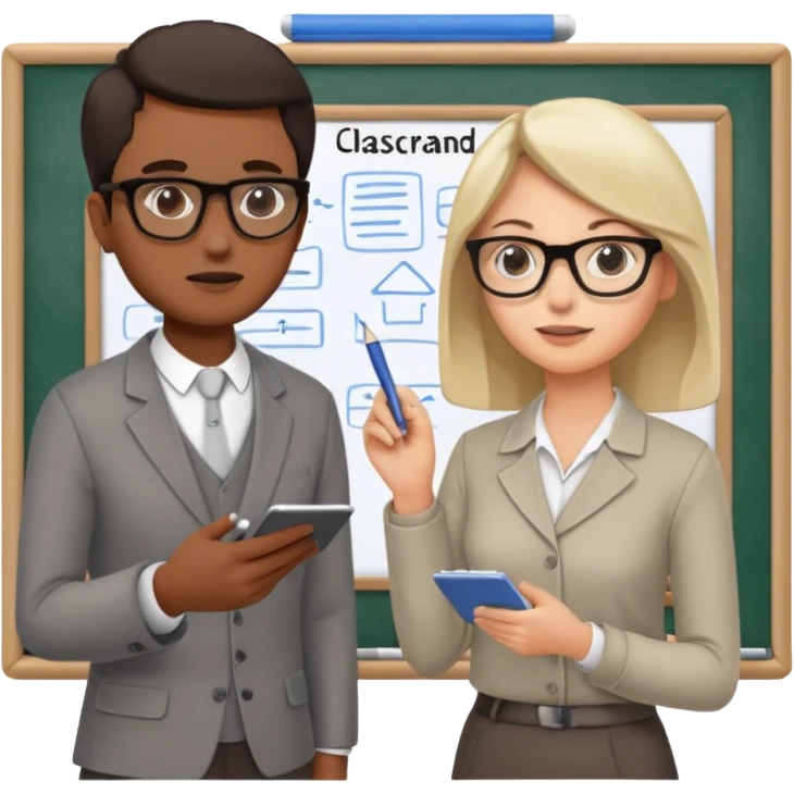 woman and man that plan their habits emoji