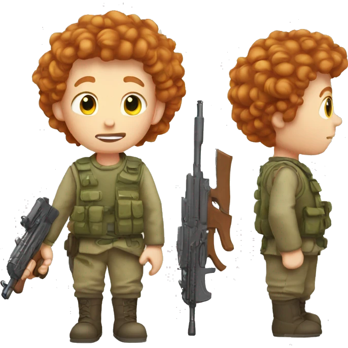 ginger boy with permed hair and small arms emoji