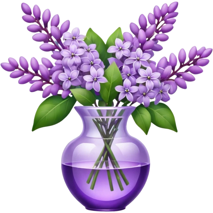 Lilac bouquet in crystal vase emoji