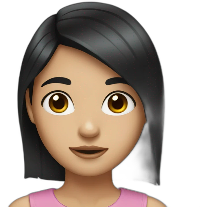 girl with black hair and brown eyes  emoji