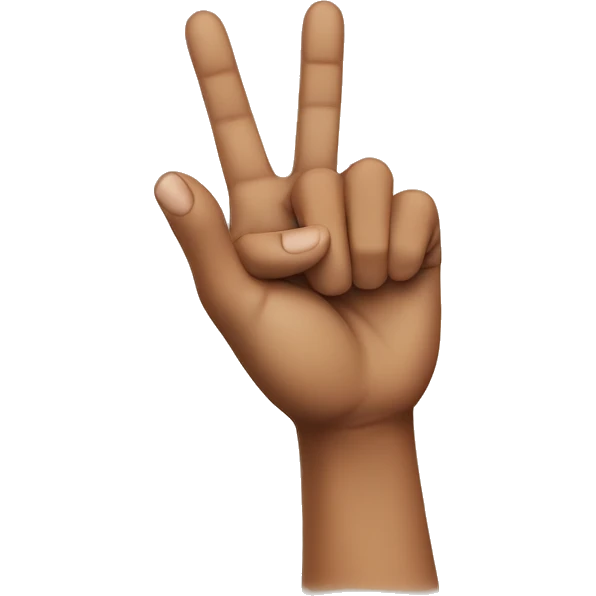 a hand holding two fingers up emoji