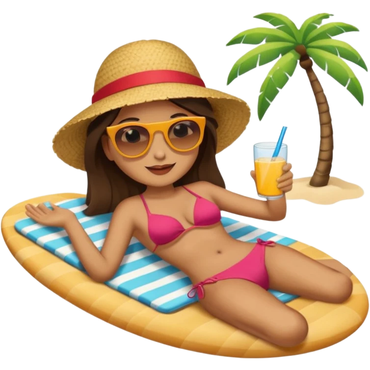 Lying at beach emoji