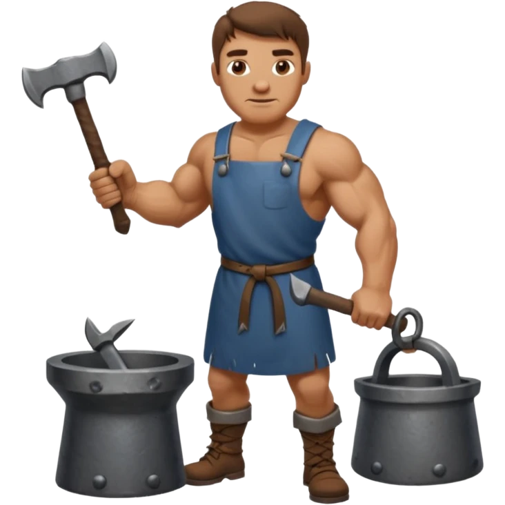 medieval blacksmith with an anvil emoji