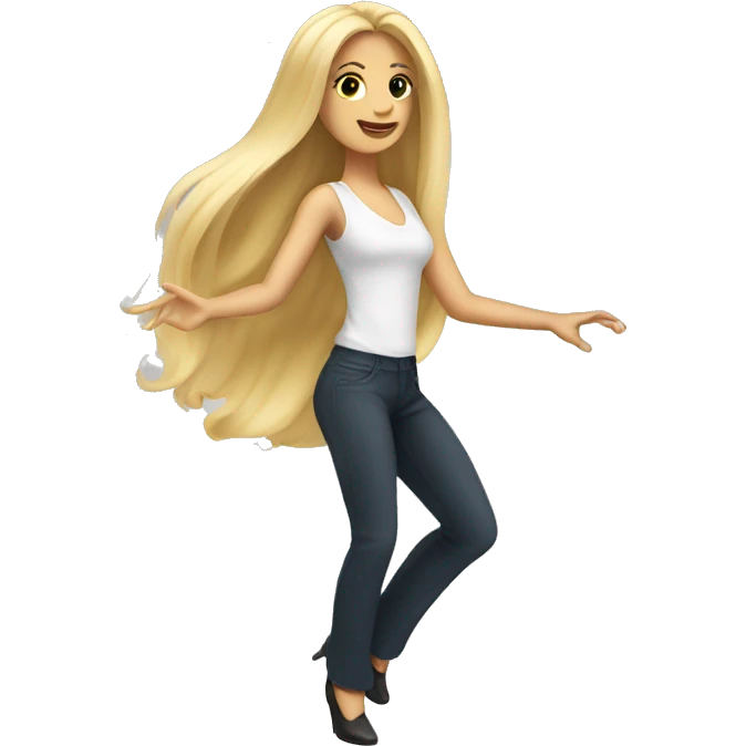 white woman with long blonde hair salsa dancing  emoji