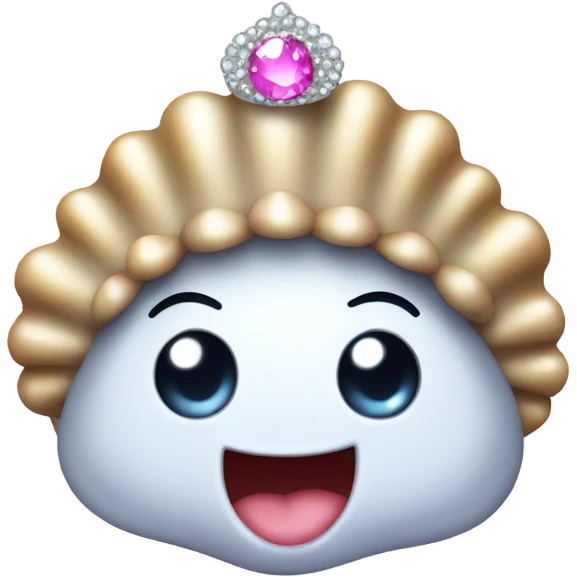 A cute oyster with a tiara  emoji