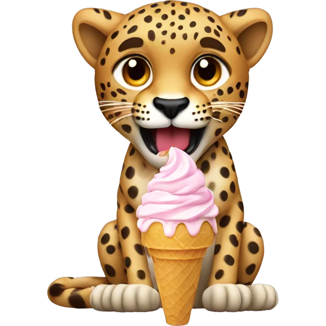 cheetah eating ice cream emoji