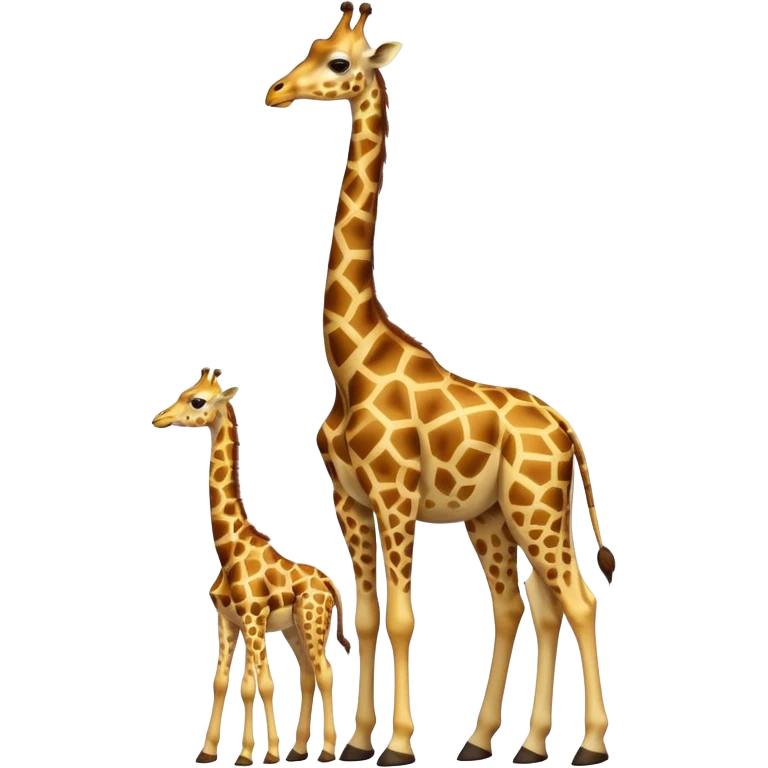 High resolution giraffe with its baby emoji