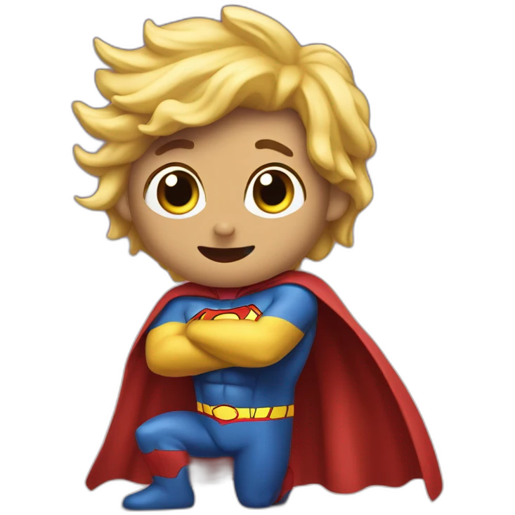 Superhéroe con capa sacando pecho emoji