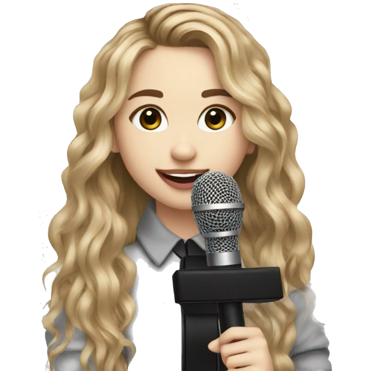 sabrina carpenter with a microphone emoji