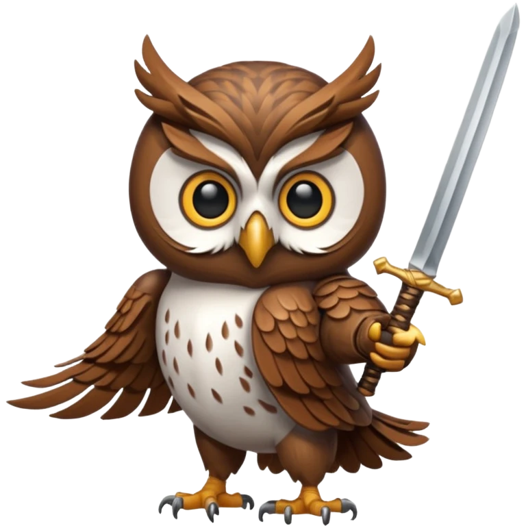 An owl fighting with a sword. emoji