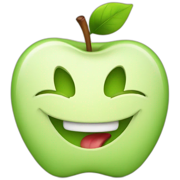 happy apple emoji