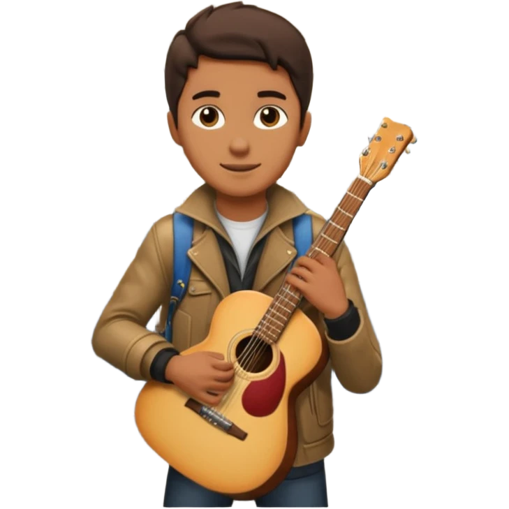 Rider with guitar case,Metro Riders, inside metro train, no transparent, with background,full image , negative transparent, positive background. emoji